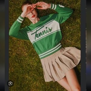 Cashmere Stateside Raglan Tennis Sweater NWT